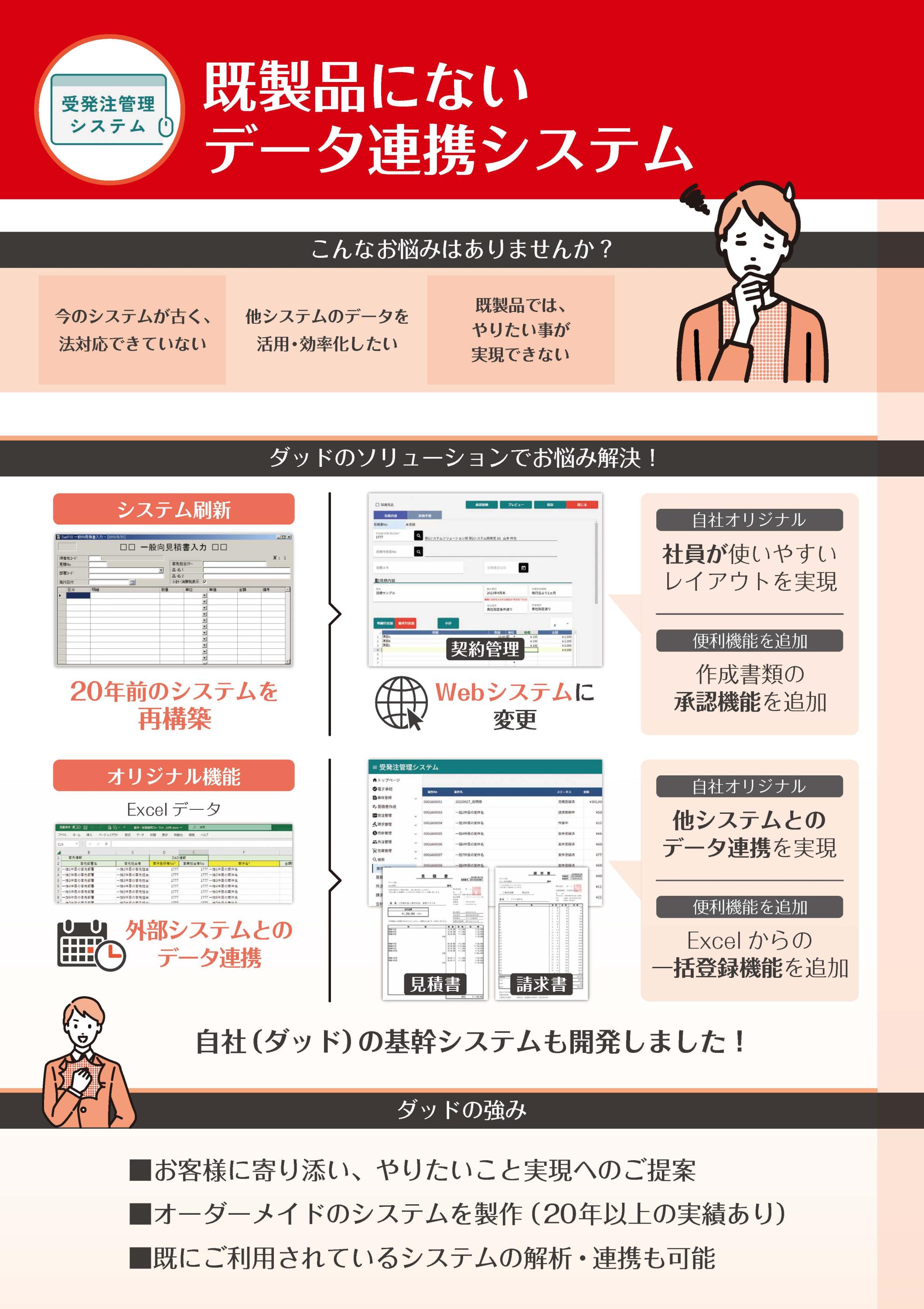 既製品にないデータ連携システム